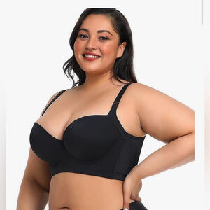 NEW Black Plus Size Bras Flexible Underwire Comfortable Anti-Sagging 40DDD